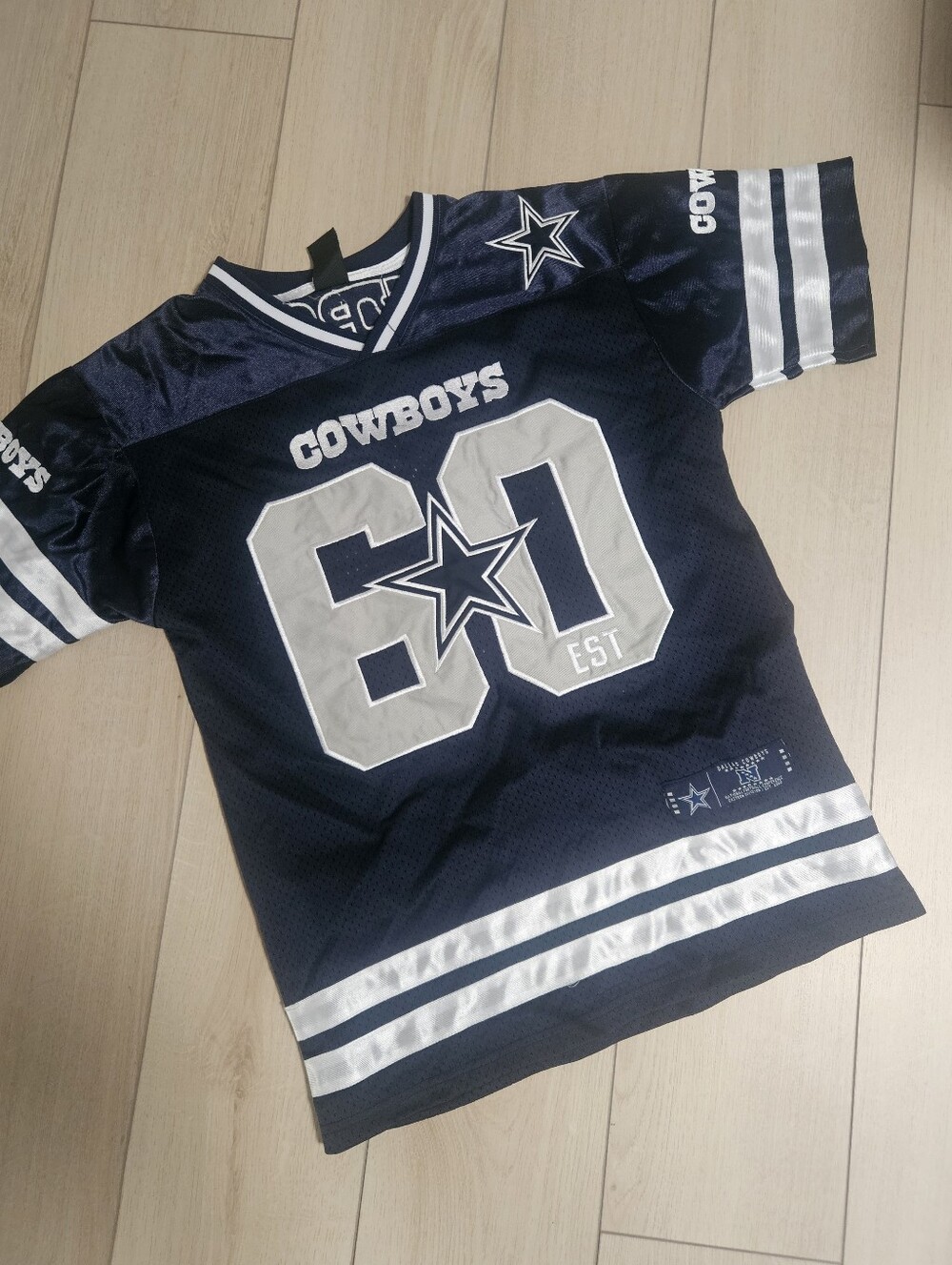Women's Navy Cowboys Football Jersey Top Xsmall